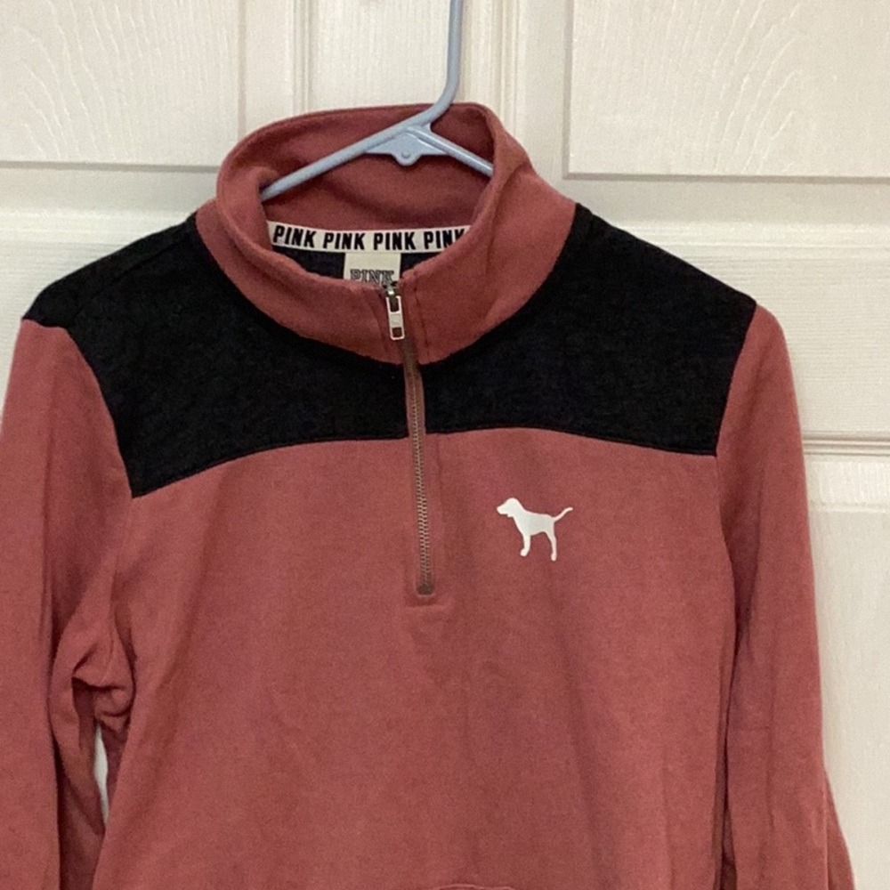 Victoria Secret PINK 1/4 zip with dog logo